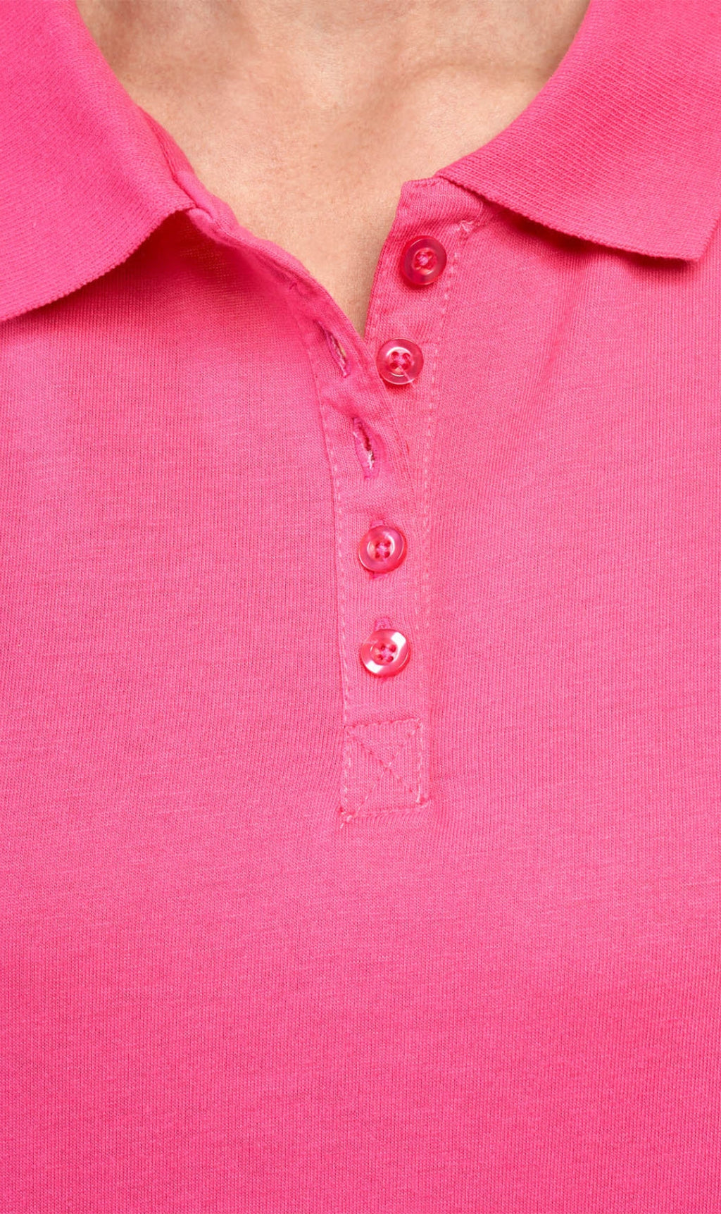 Women's Short Sleeve Pique Knit Polo Shirt in Relaxed Fit Pocketless Jersey