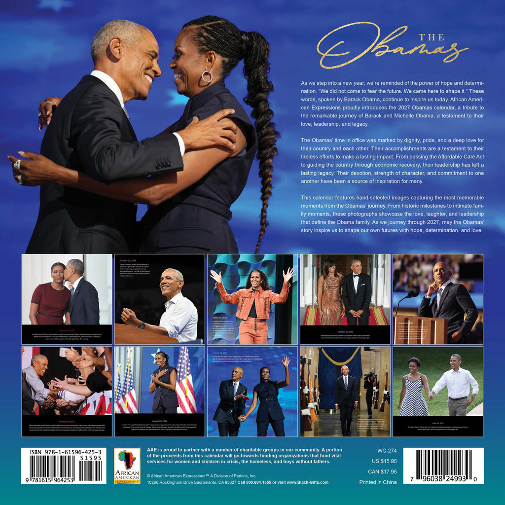 The Obamas 2027 African American Wall Calendar - FashionMojos.com
