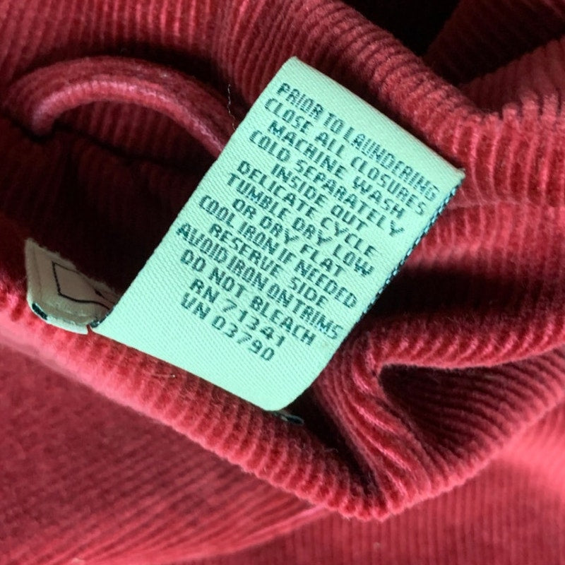 LL Bean Womens Regular Cotton Blend Red Corduroy Jacket