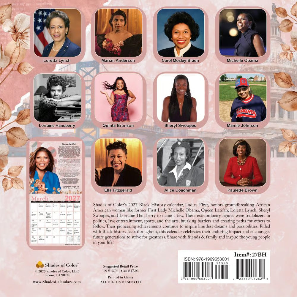 Black History 2027 Wall Calendar - FashionMojos.com
