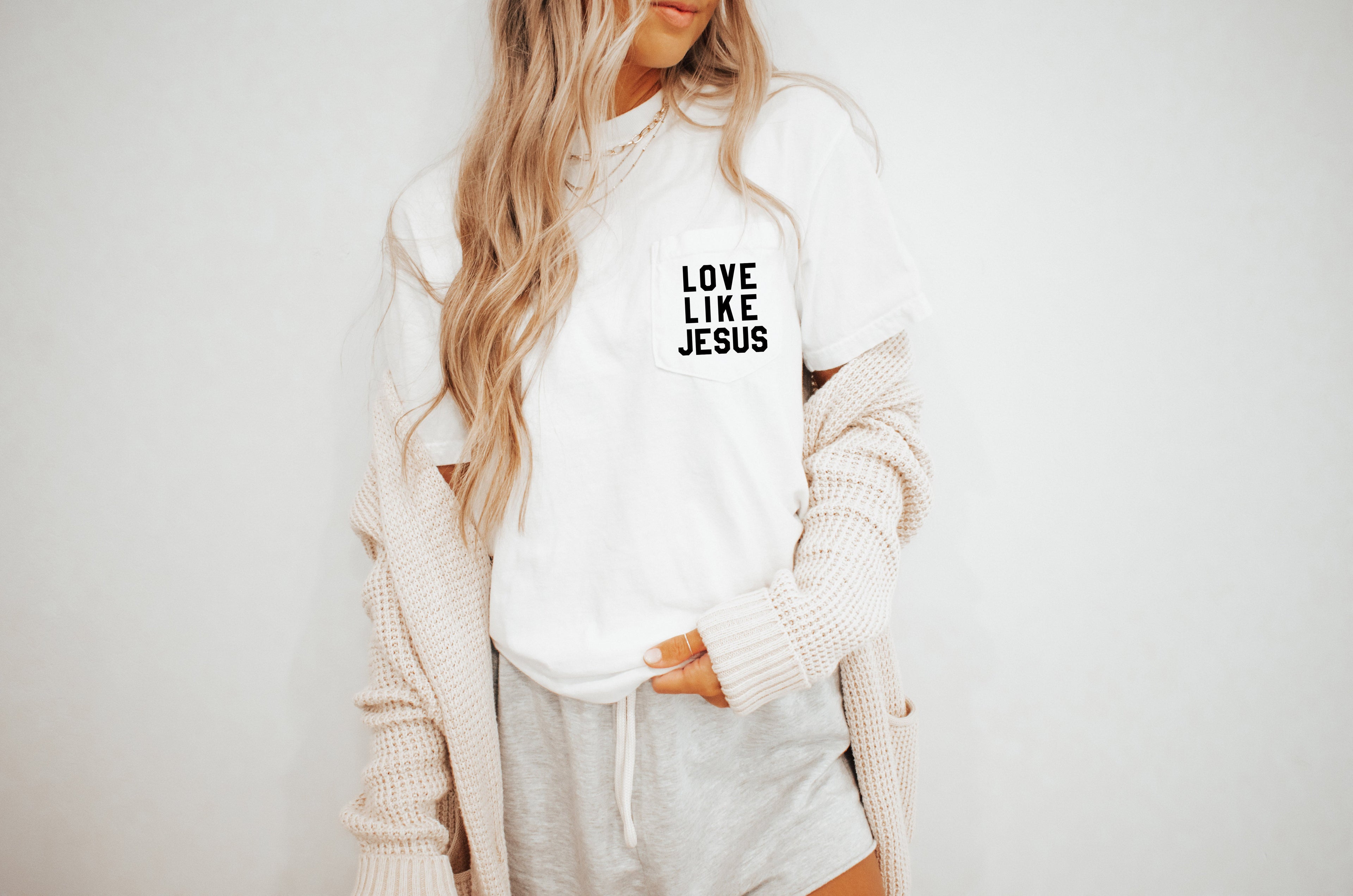 Love like Jesus Comfort Colors Pocket T Shirt | Pro life, Christian shirt